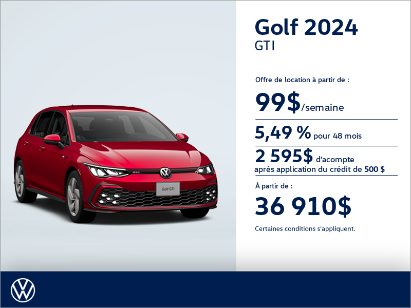 Procurez-vous la Volkswagen Golf Gti 2024