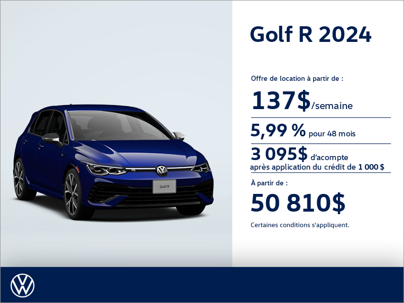 Procurez-vous la Volkswagen Golf R 2024