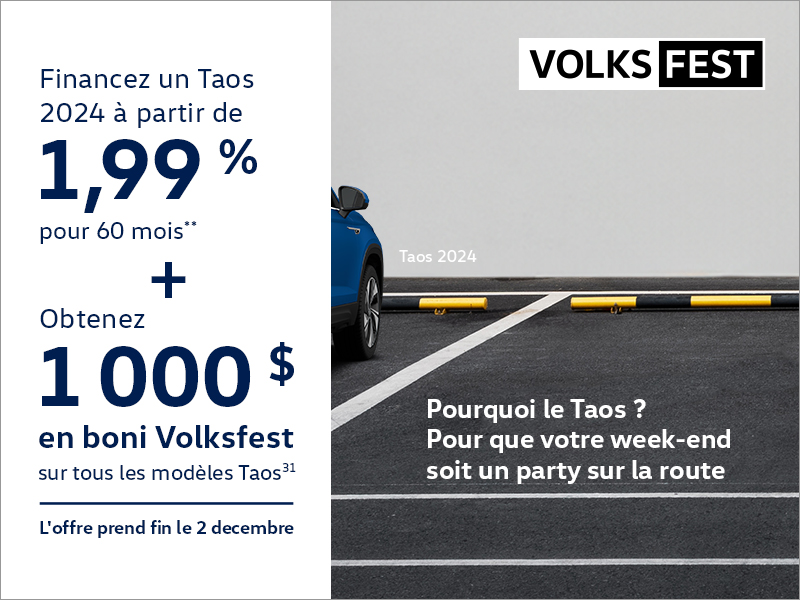 Procurez-vous le Volkswagen Taos 2024