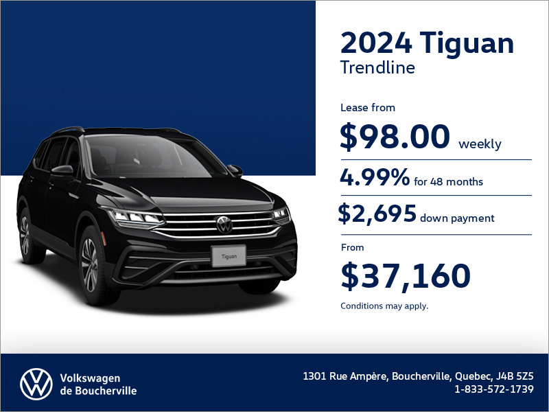 Get the 2024 Tiguan Volkswagen de Boucherville