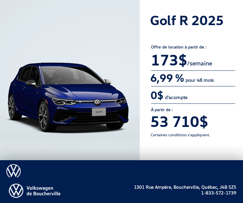 Procurez-vous la Volkswagen Golf R 2025