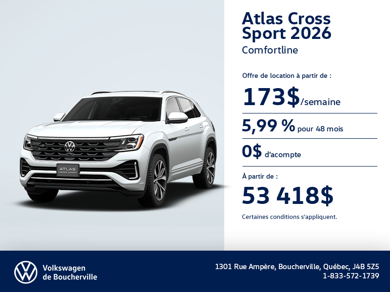 Procurez-vous le Volkswagen Atlas Cross Sport 2026