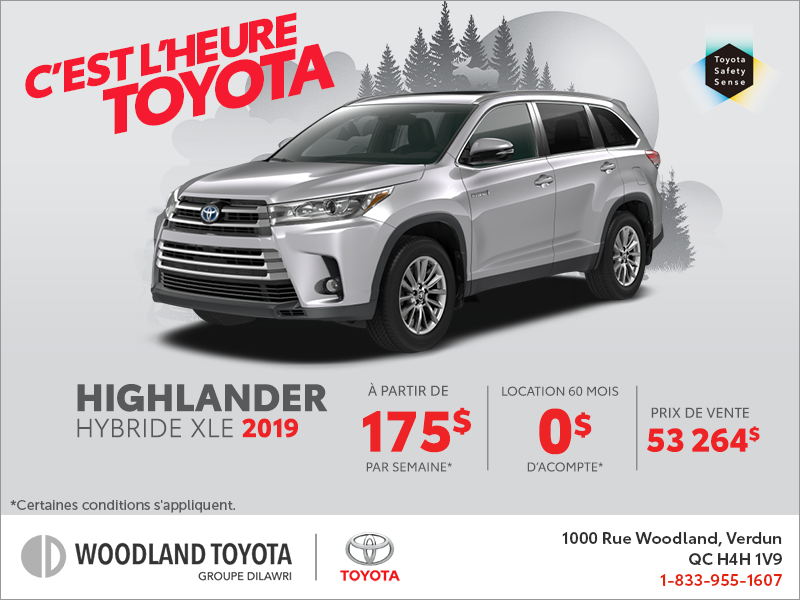 Woodland Toyota à Verdun | Toyota Highlander hybride 2019