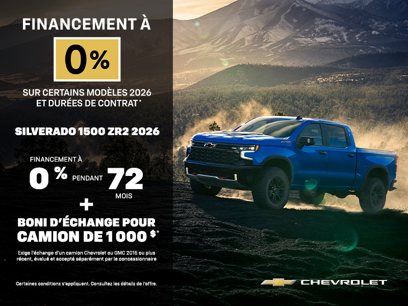 Le Chevrolet Silverado 1500 ZR2 2026