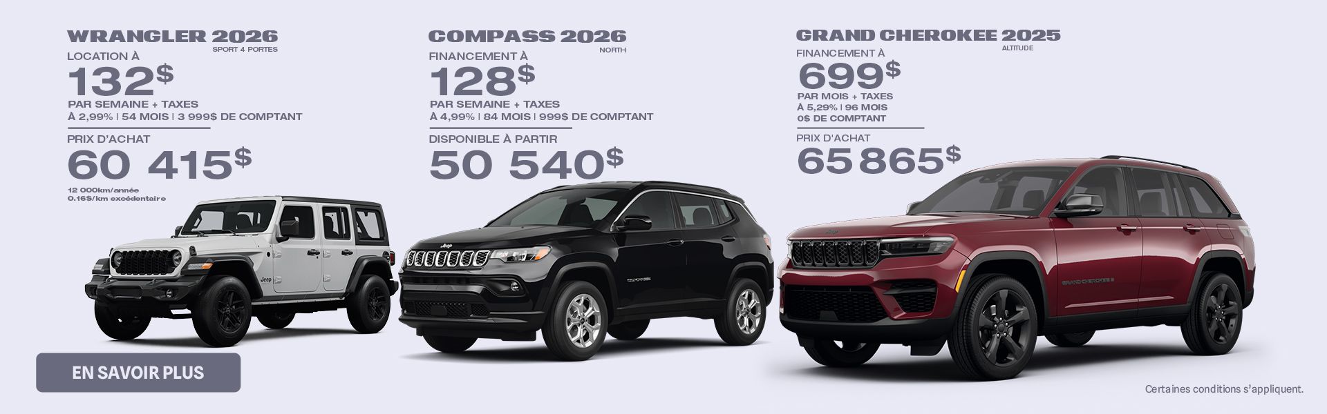 Gamme de Jeep 2025-2026 !