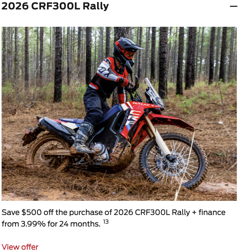 2026 CRF300L Rally