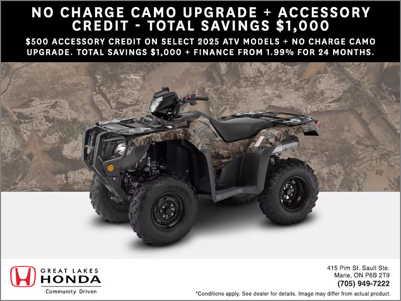 No Charge CAMO Upgrade + Accessory Credit - Total Savings $1,000