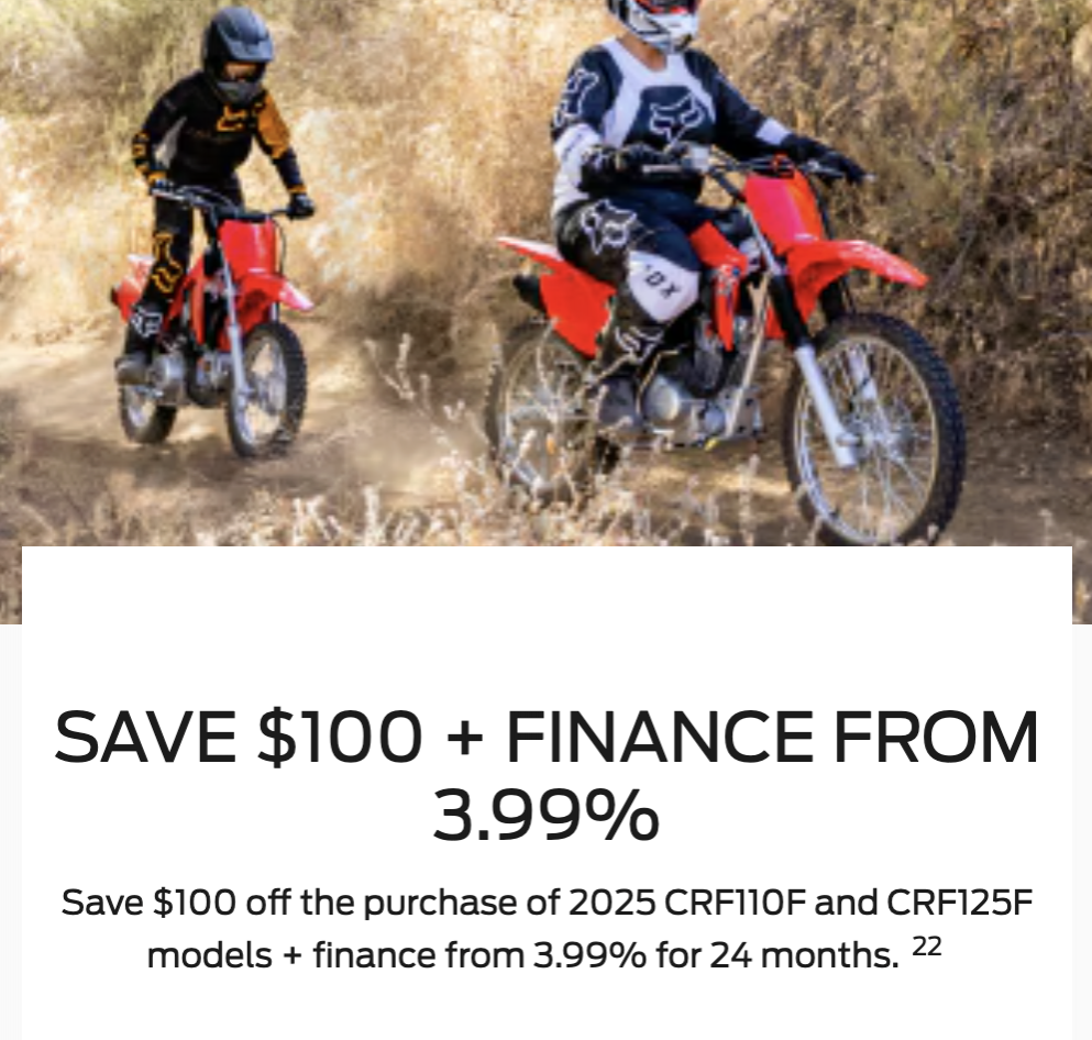 2025 CRF110F and CRF125F [In Stock]