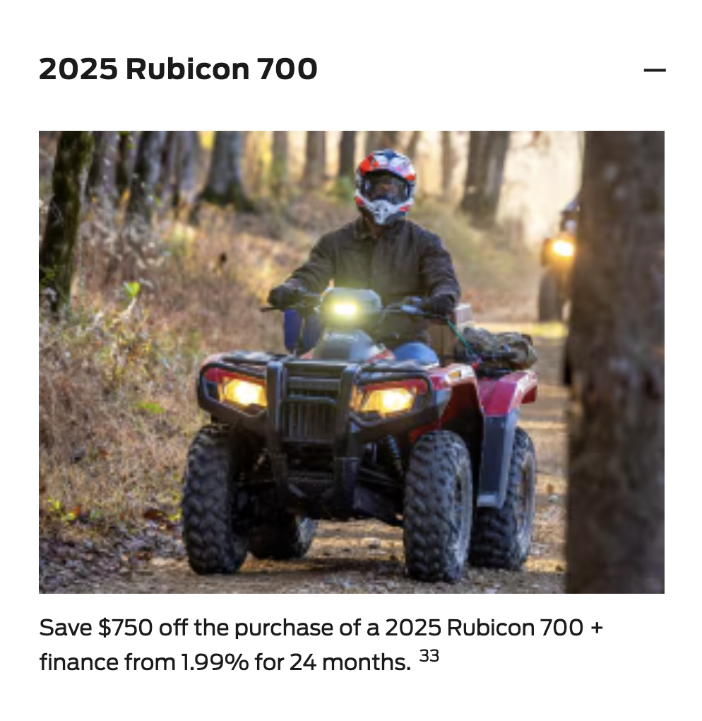 2025 Rubicon 700 [In Stock]