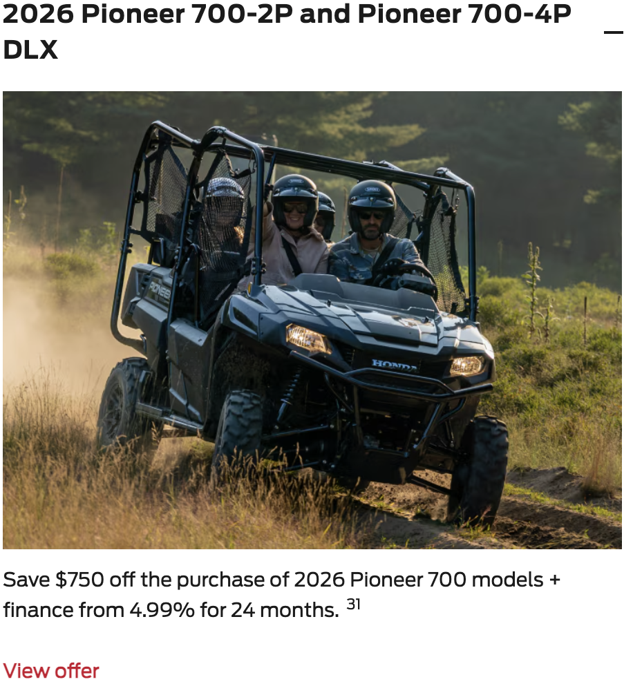2026 Pioneer 700-2P and 700-4P DLX [In Stock]