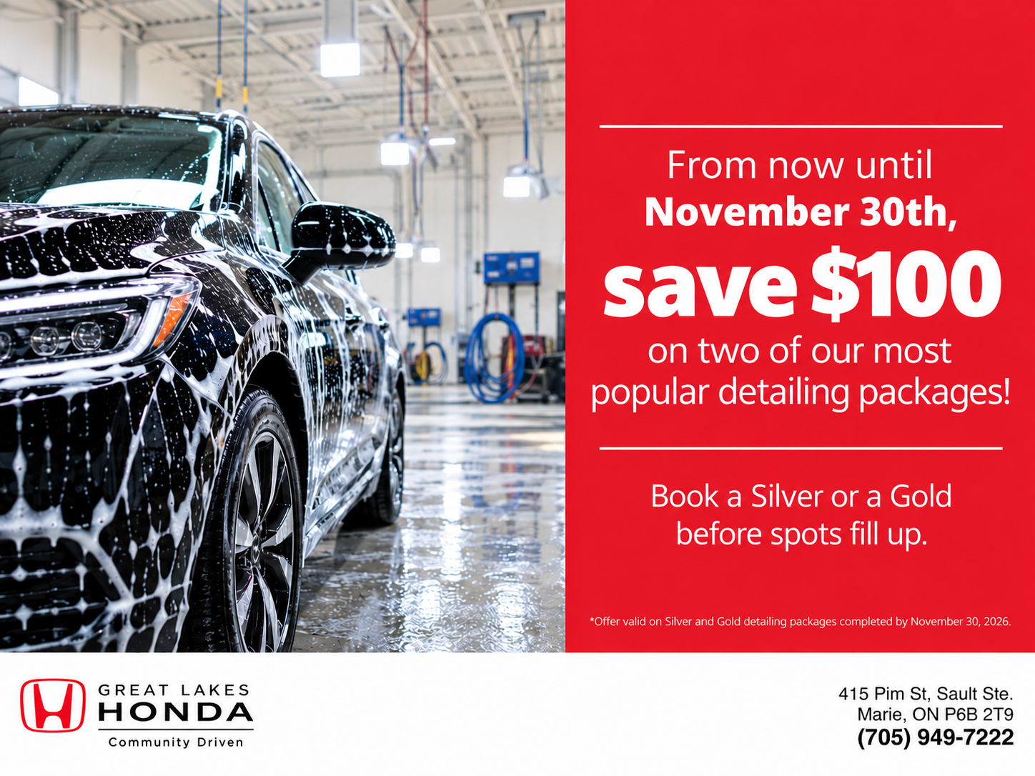 Save $100 on a Detailing Package!