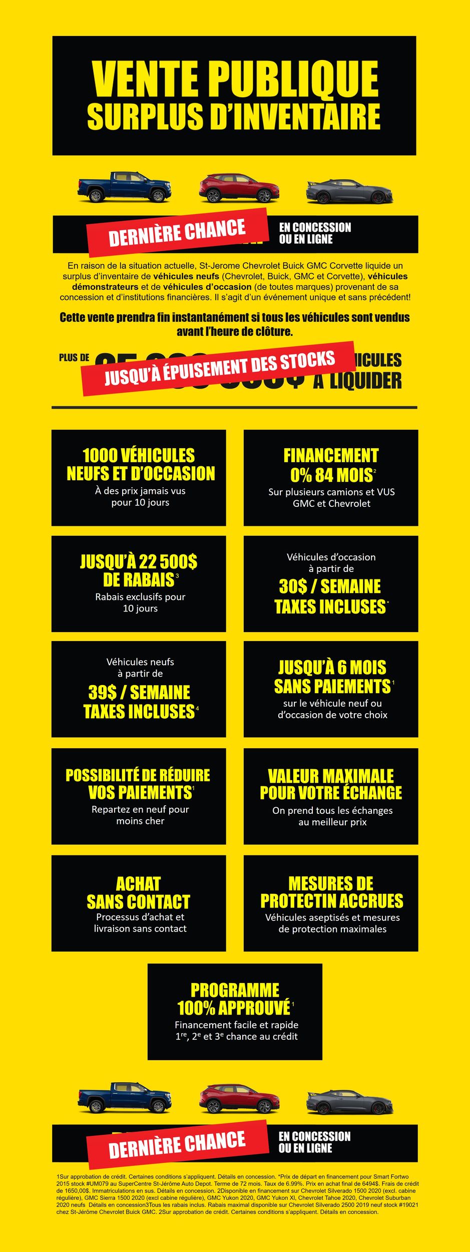 VENTE PUBLIQUE : Surplus d'inventaire à liquider