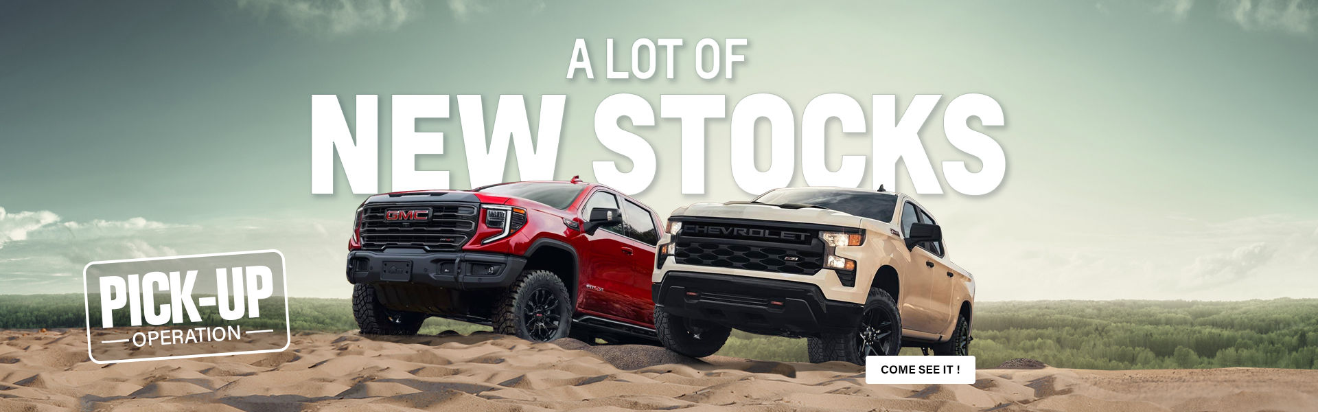 Lot of new stocks Chevrolet and GMC trucks