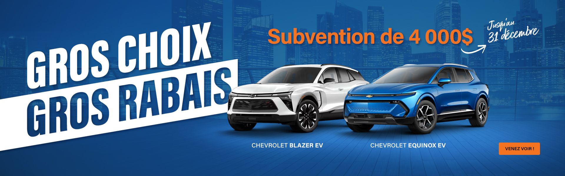Gros rabais véhicules électriques EV Chevrolet