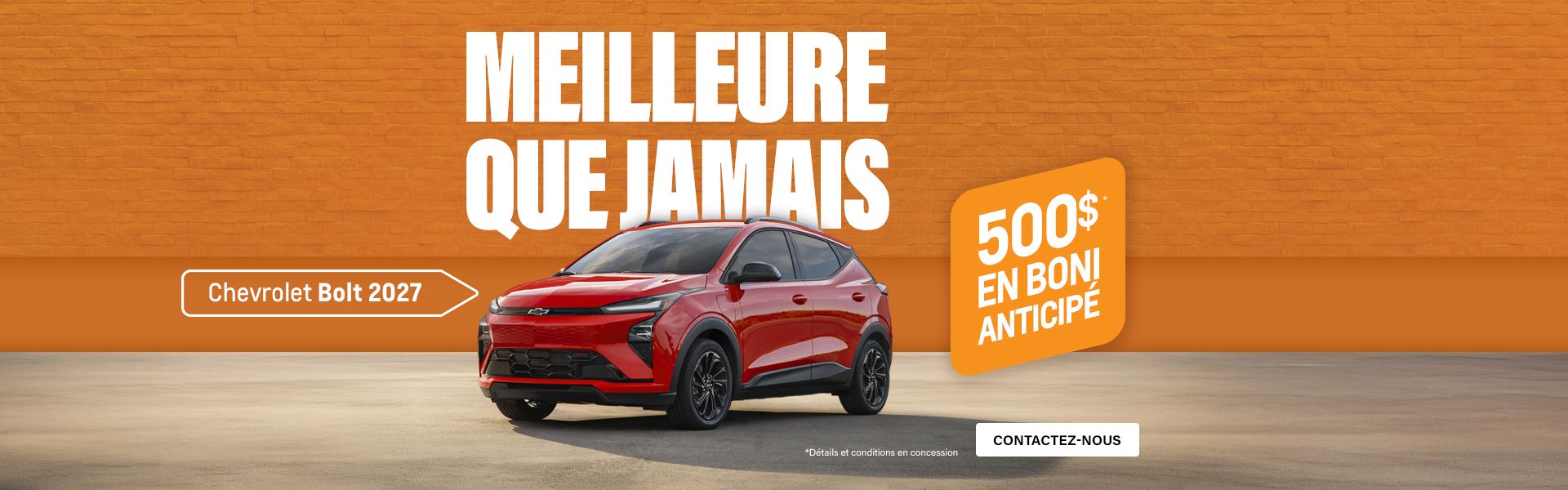 Nouvelle Chevrolet Bolt 2027 disponible