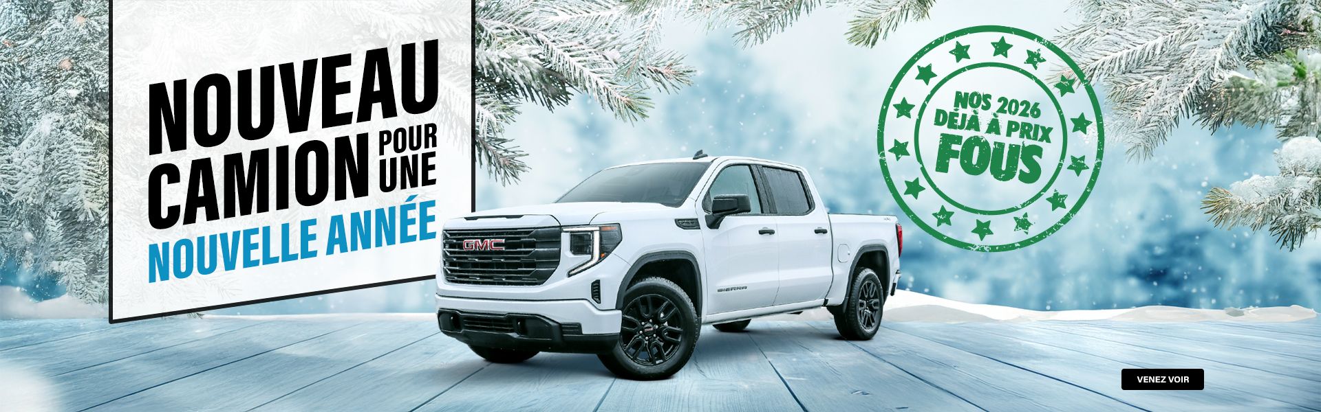 Nouvelle année. Nouveau camion. Offres et promotions GMC et Chevrolet 2026