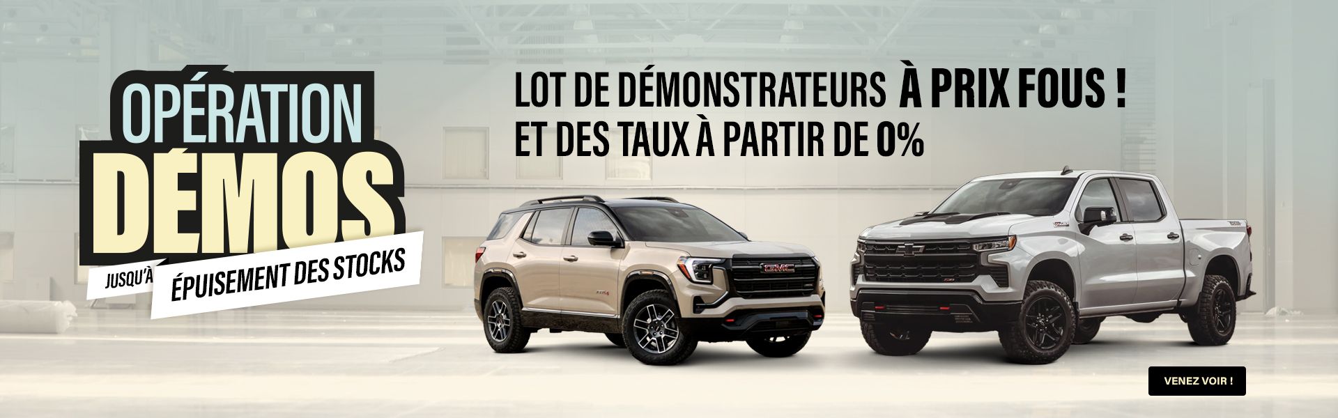 Liquidation démontrateurs Opération démos Chevrolet Buick GMC 2026