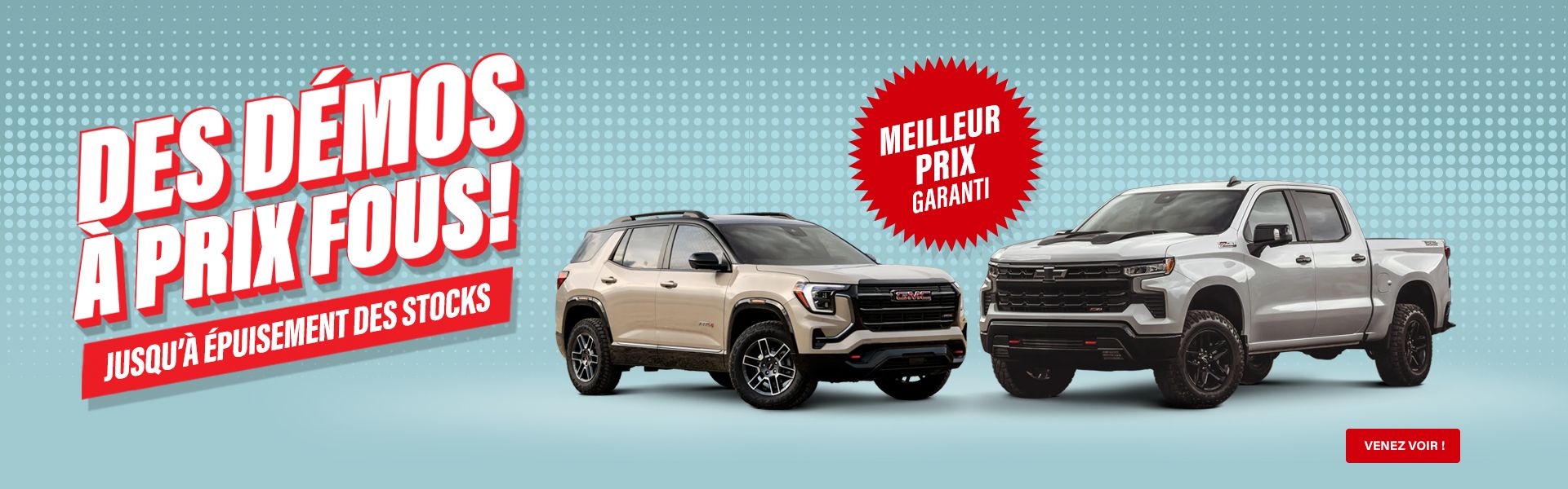 Liquidation démontrateurs démos Chevrolet Buick GMC 2026