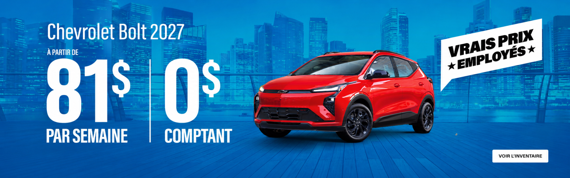 Promotion Chevrolet Bolt 2027 - Meilleurs prix