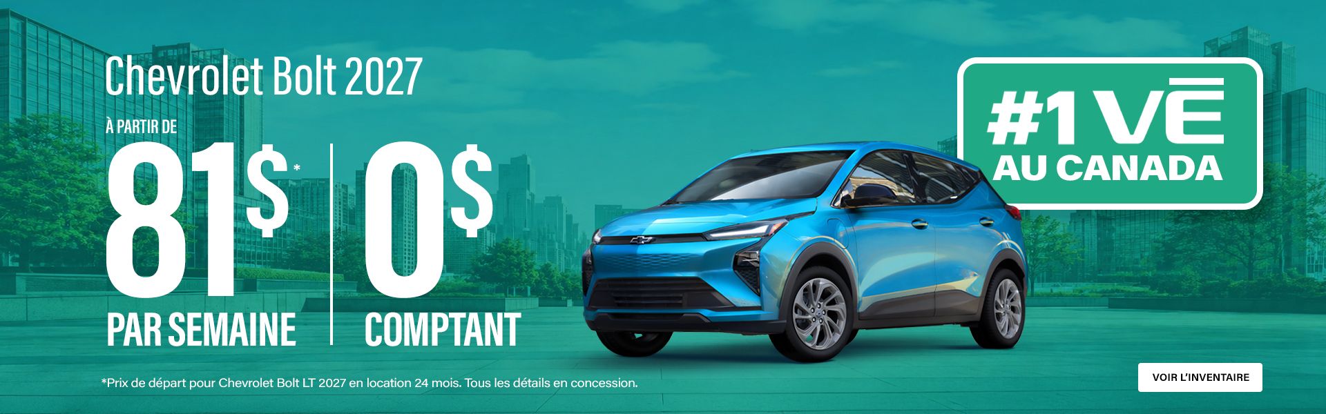 Promotion Chevrolet Bolt 2027 - Meilleurs prix