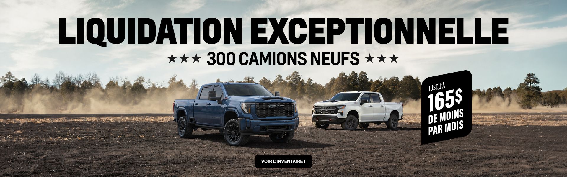 Camions Chevrolet GMC encore moins chers