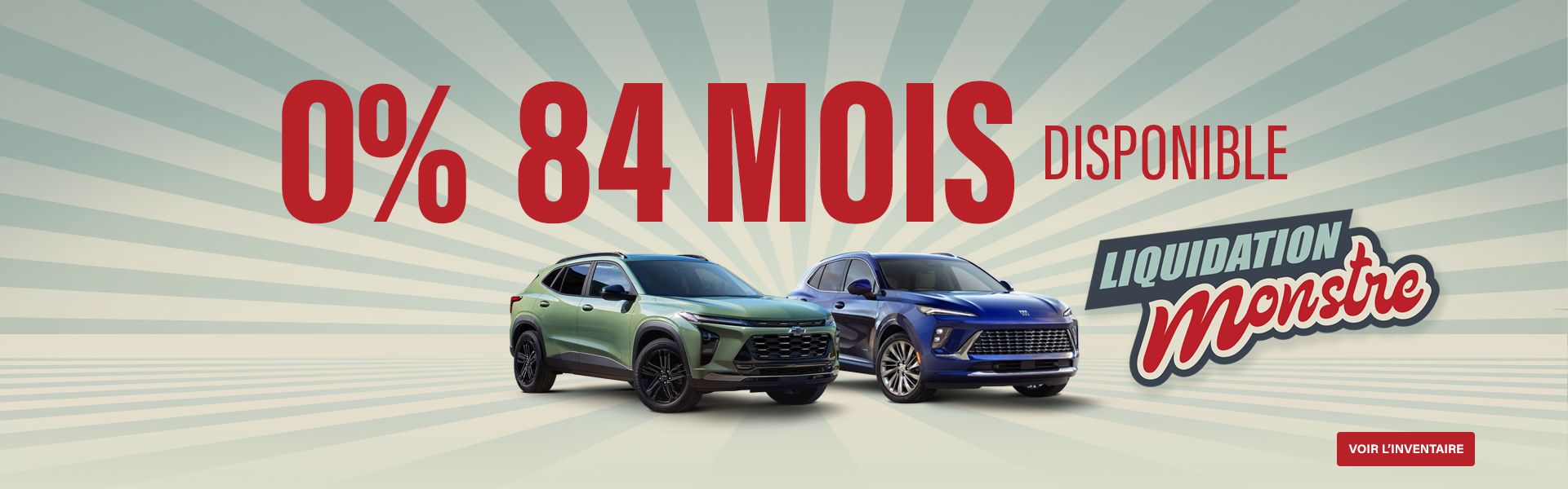 Liquidation 0% 84 mois Chevrolet Buick GMC 2026