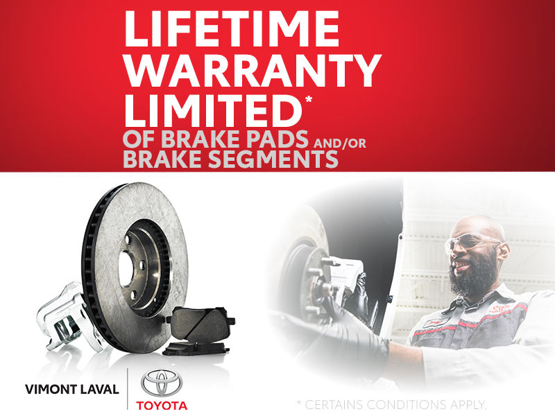 Lifetime warranty on brake pads