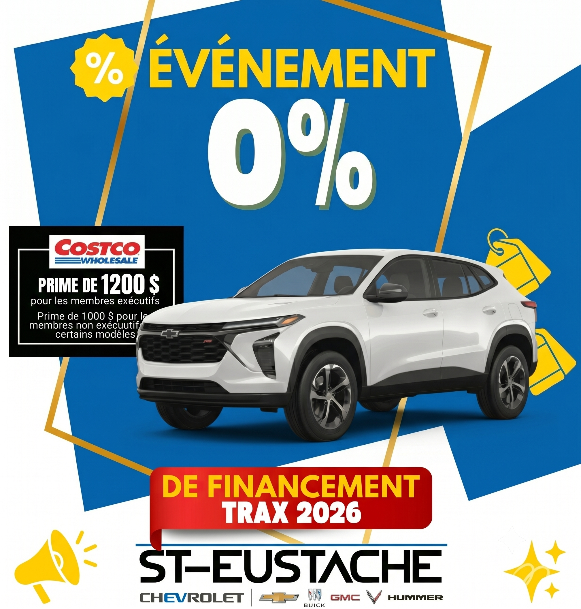 ÉVÉNEMENT FINANCEMENT 0 % SUR LE CHEVROLET TRAX 2026