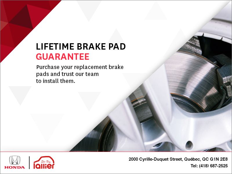Lallier SteFoy Lifetime Brake Pad Guarantee