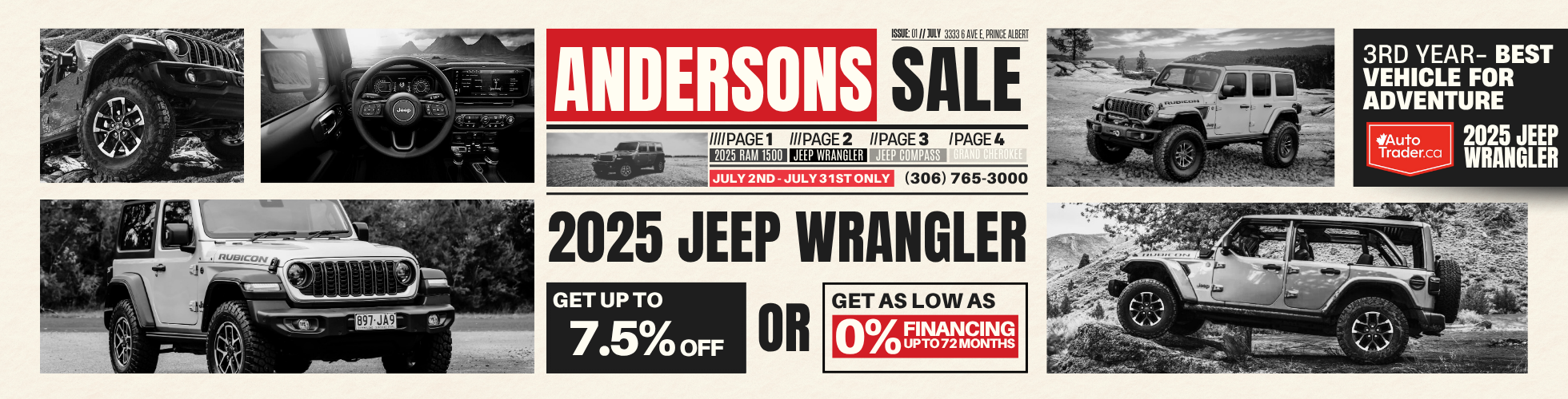 7.5% OFF or 0% For Up To 72 Months On The 2025 Jeep Wrangler!