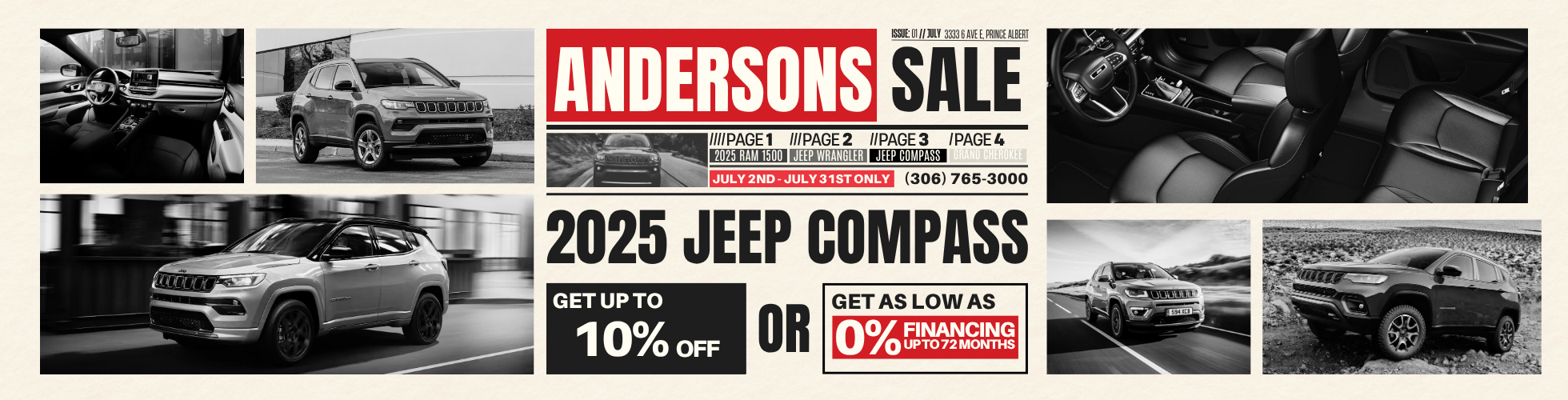 10% OFF or 0% For Up To 72 Months On The 2025 Jeep Compass!