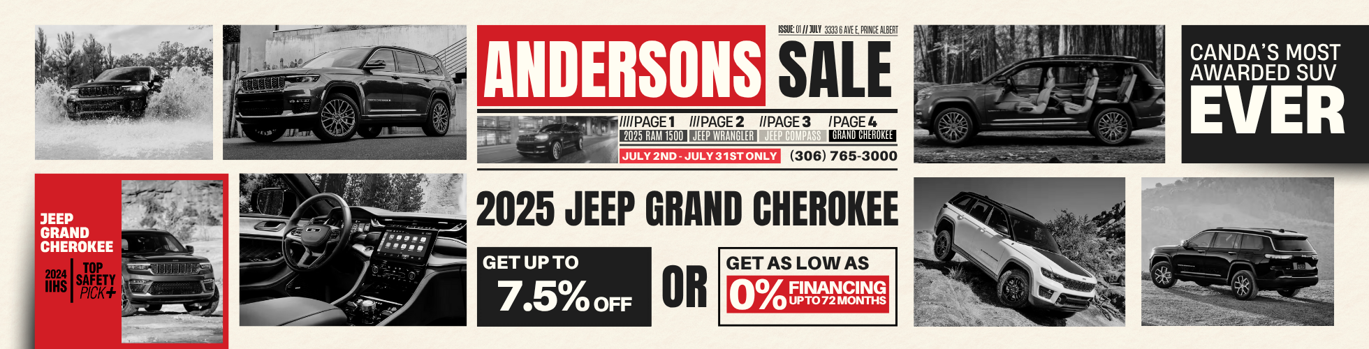 7.5% OFF or 0% For Up To 72 Months On The 2025 Jeep Grand Cherokee!