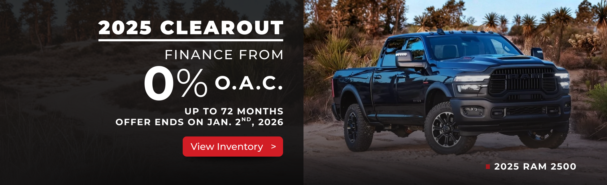 0% OFF or Up To $9,500 OFF On The 2025 Ram 2500