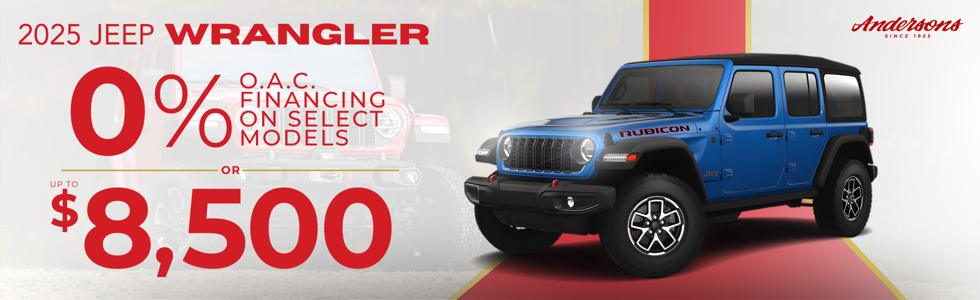 0% OFF or Up To $8,500 OFF On The 2025 Jeep Wrangler