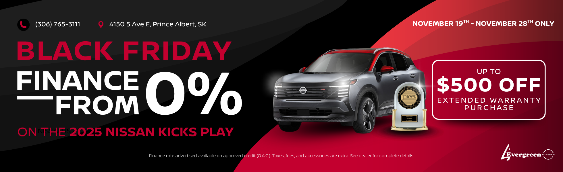 $1,000 OFF + Finance as low as 0% On The 2025 Nissan Kicks!