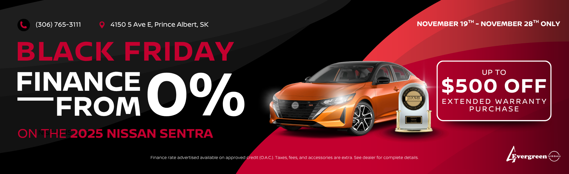 $750 OFF + Finance as low as 0% On The 2025 Nissan Sentra!
