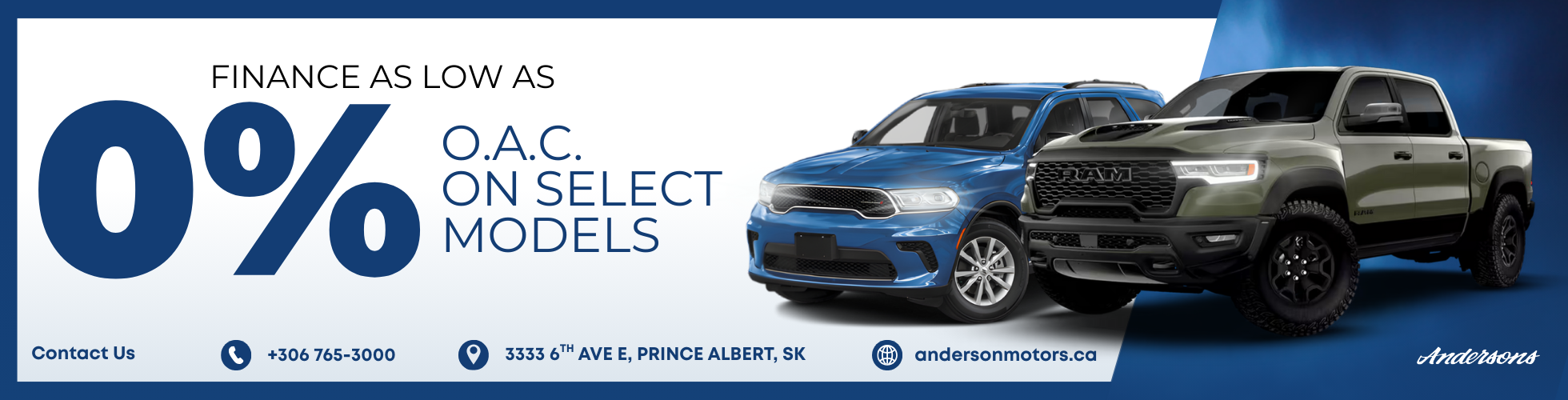 Finance as low as 0% O.A.C. on Select Models!