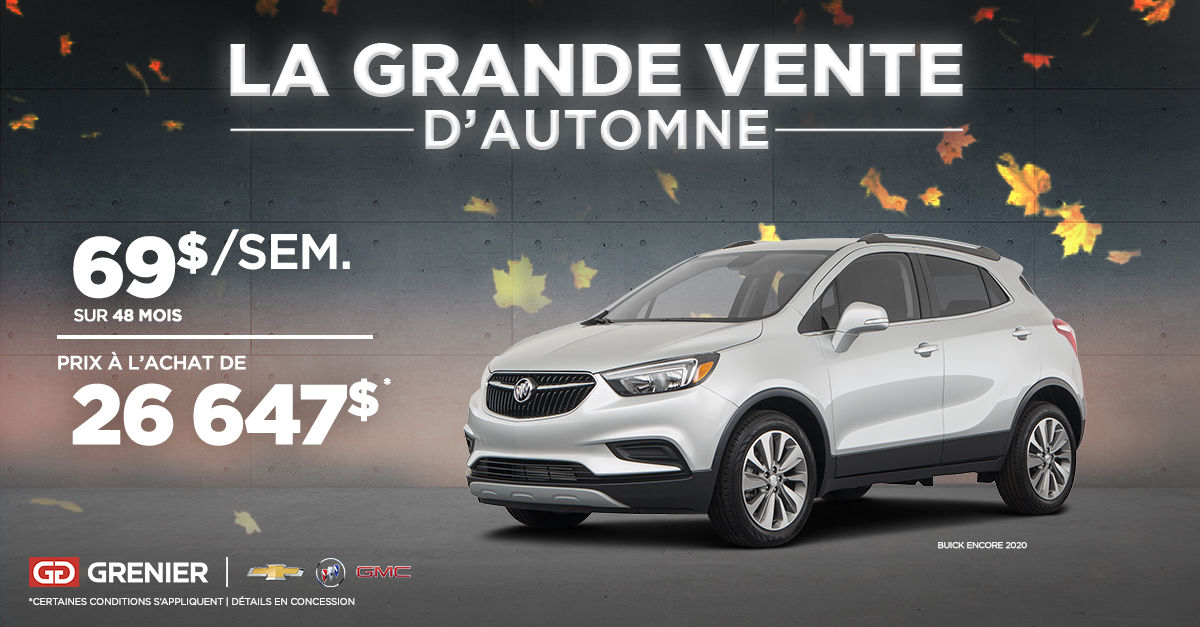 La Grande Vente D Automne Buick Encore Promotion Grenier Chevrolet Buick Gmc A Terrebonne