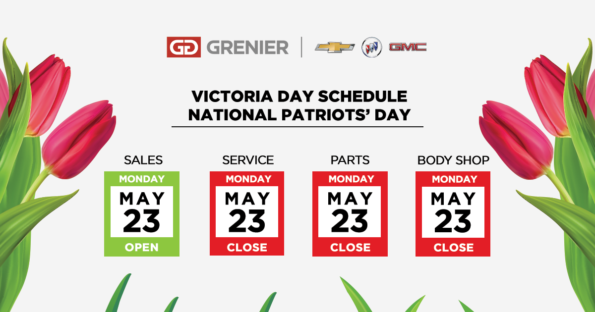 Victoria Day Schedule