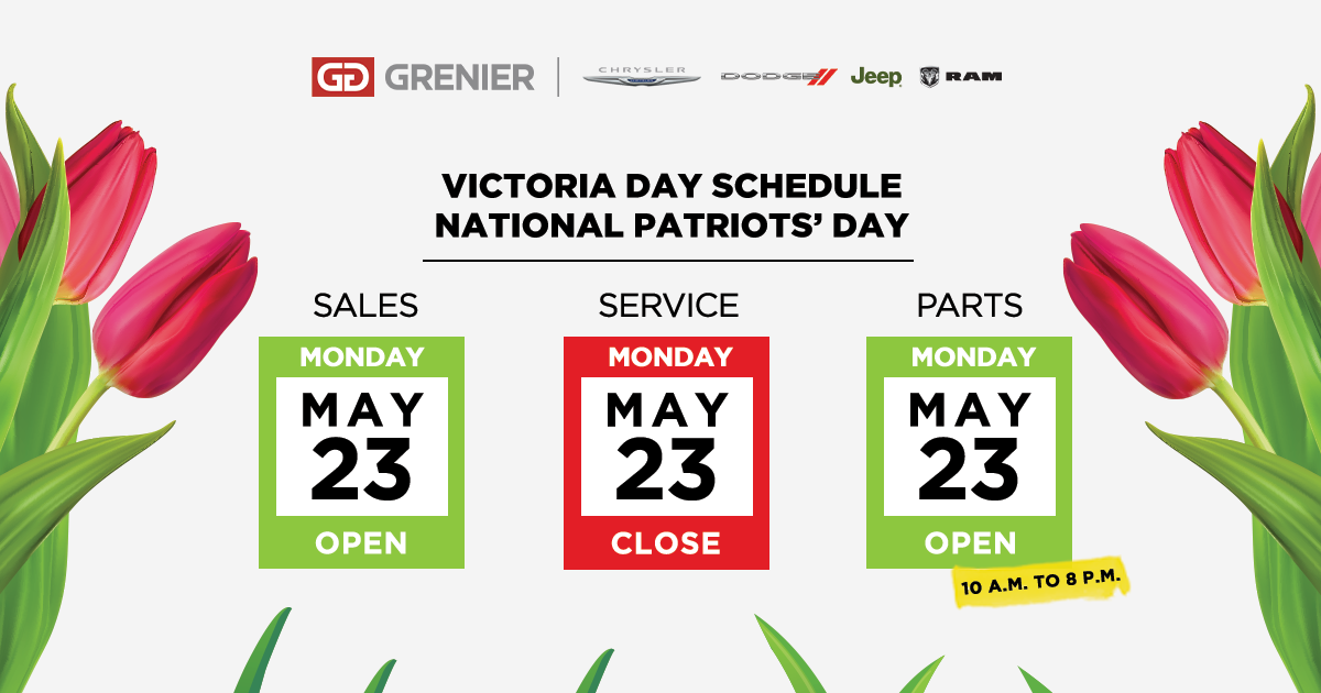 Victoria Day Schedule
