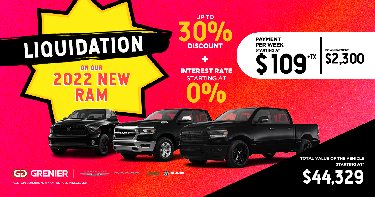 LIQUIDATION 2022 RAM !
