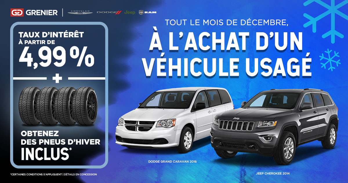 À L'ACHAT D'UN VÉHICULE USAGÉ !