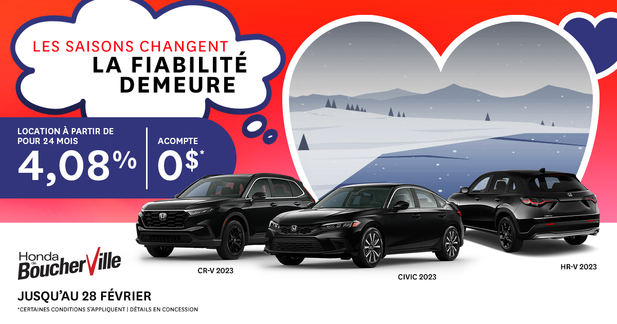 Honda de Boucherville LES SAISONS CHANGENT, LA FIABILITÉ DEMEURE