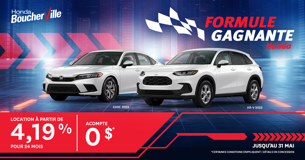 ÉVÉNEMENT FORMULE GAGNANTE DE HONDA!