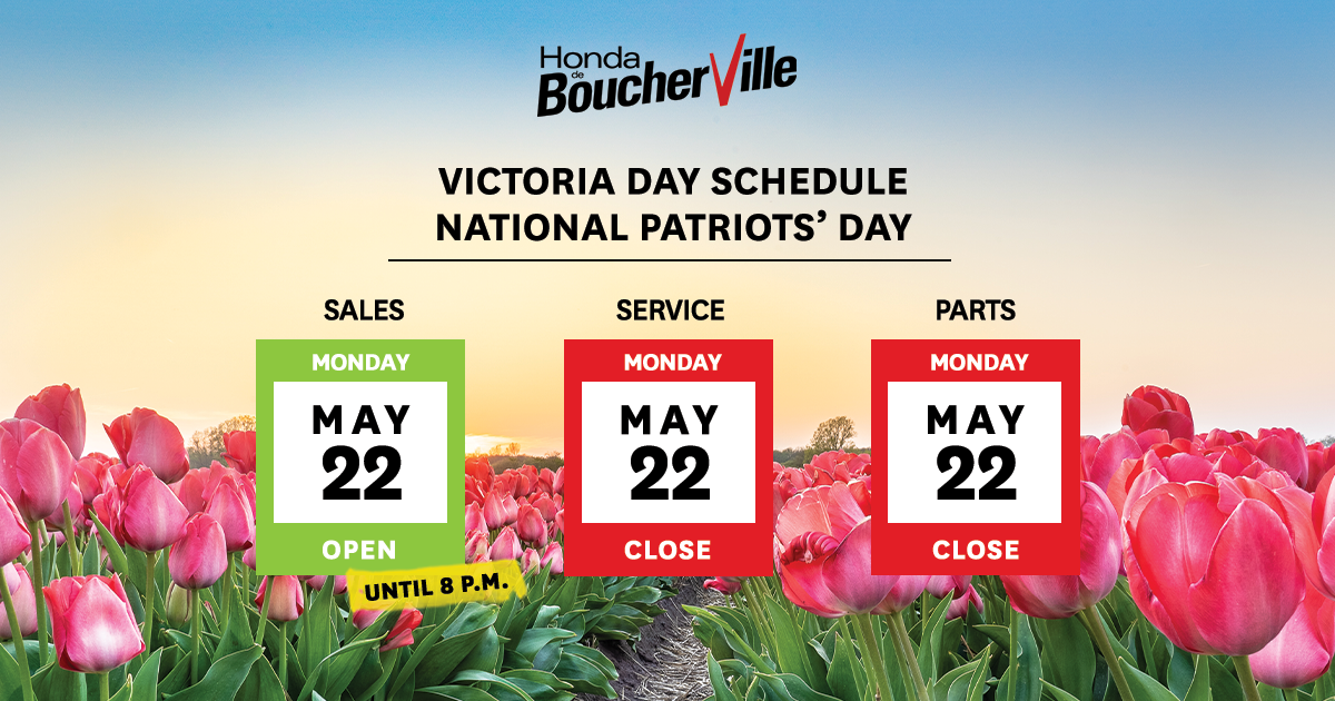 Victoria Day Schedule