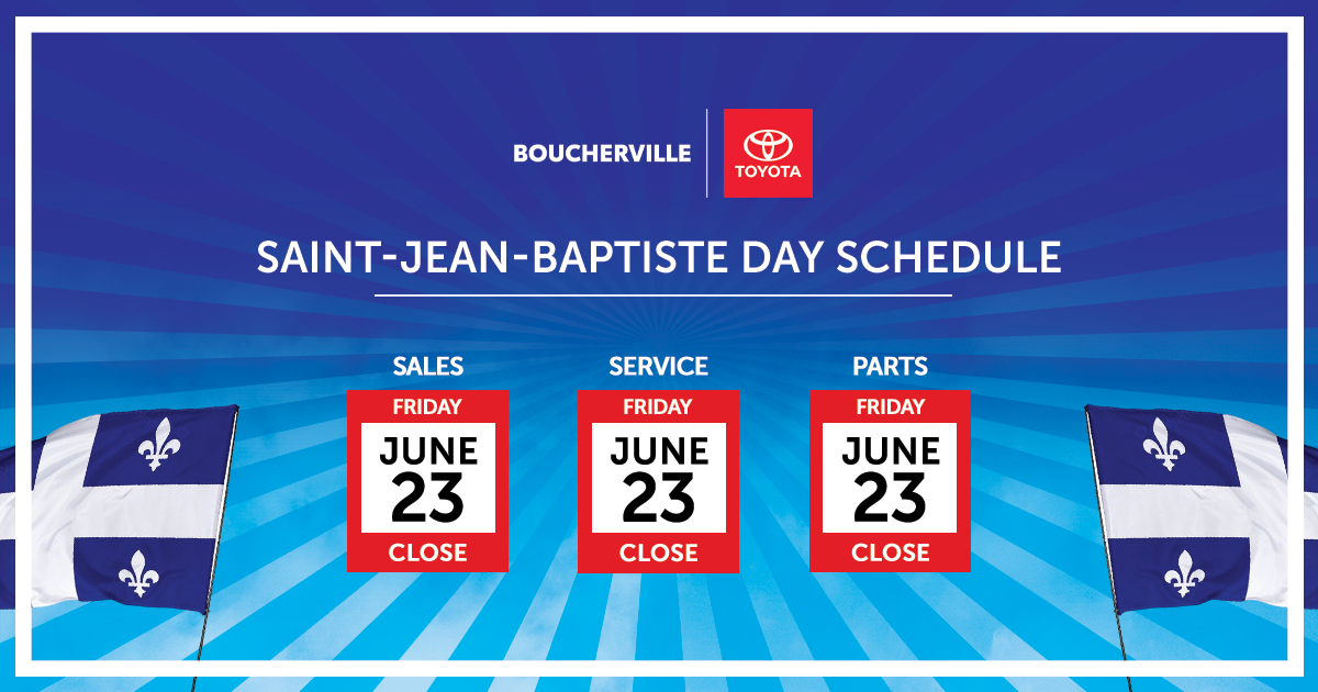 SAINT JEAN BAPTISTE DAY SCHEDULE