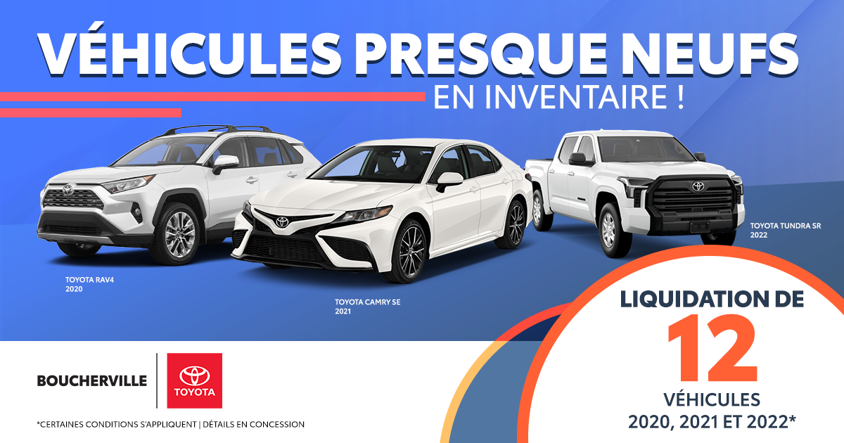 VÉHICULE PRESQUES NEUFS !