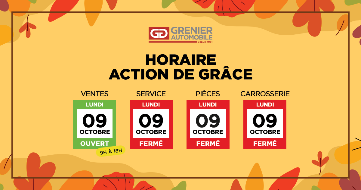 HORAIRE ACTION DE GRÂCE
