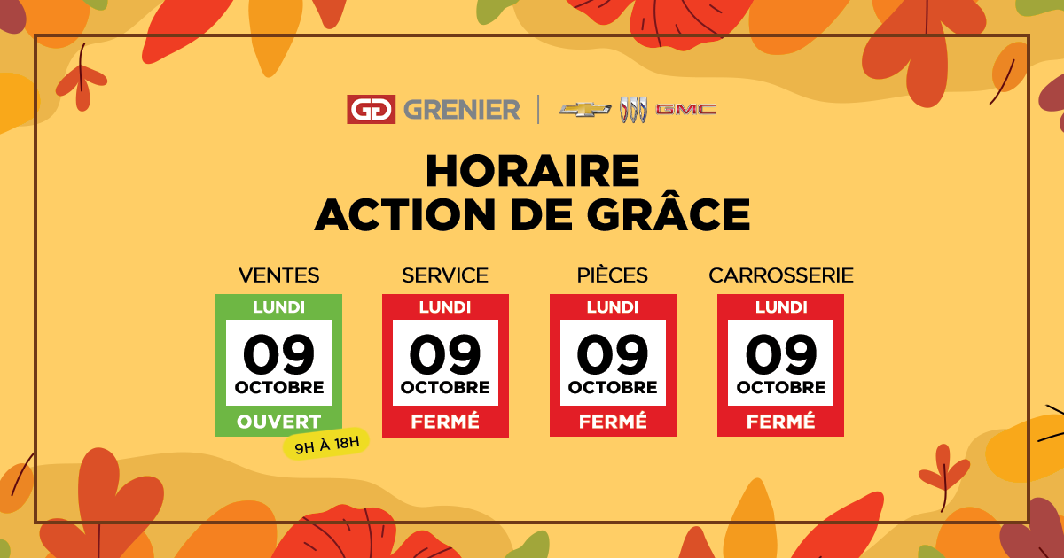 HORAIRE ACTION DE GRÂCE