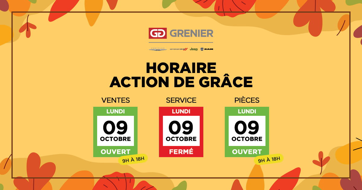 HORAIRE ACTION DE GRÂCE